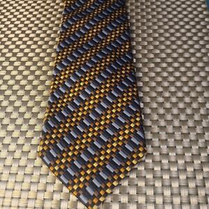 XMI Platinum Yellow Blue Striped Men's Tie (0575